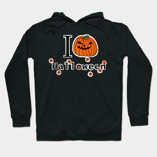 I Love Halloween Horror Typography Hoodie by ellenhenryart